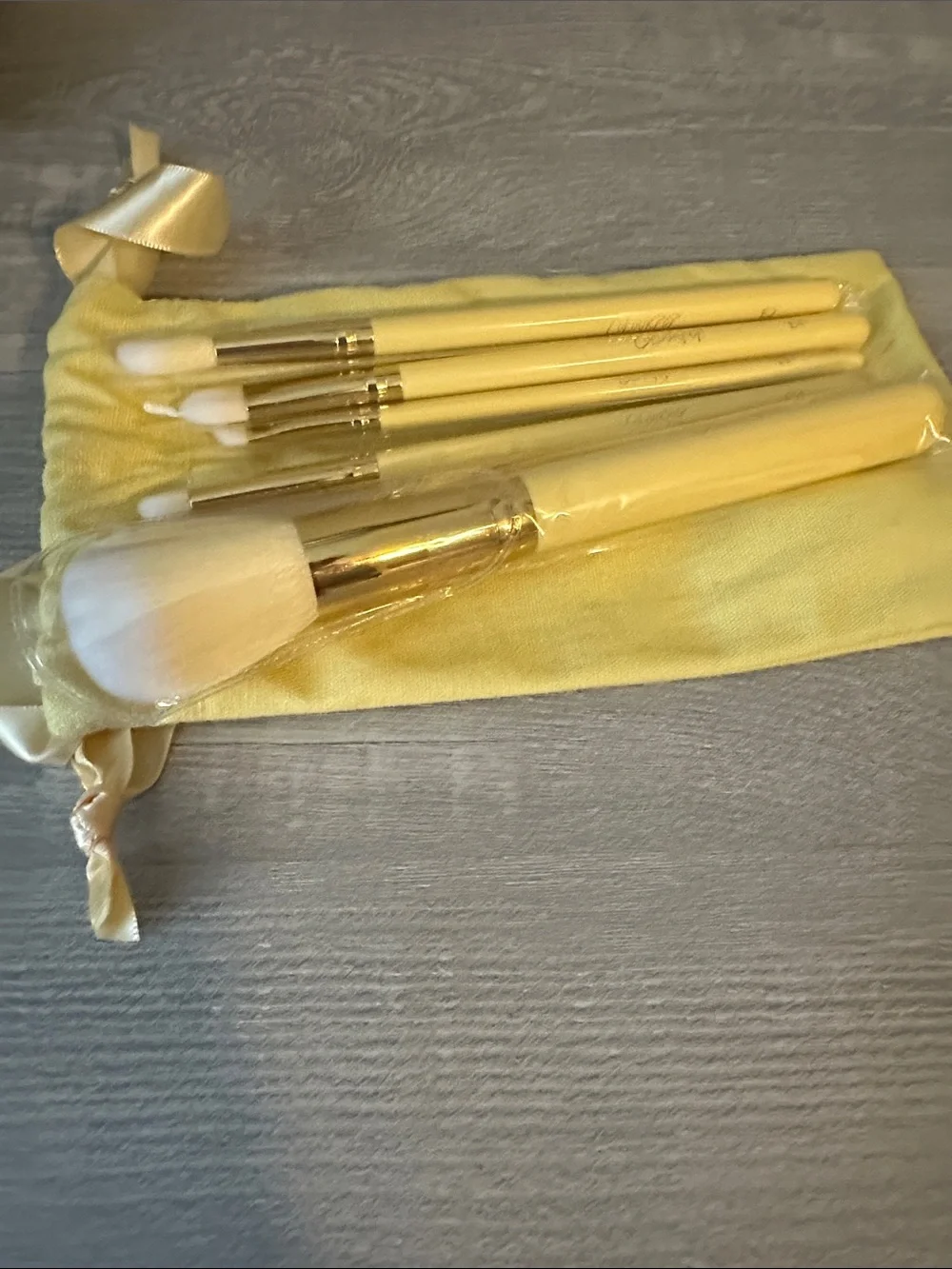 Colourpop Yellow Makeup Brush Set with Pouch